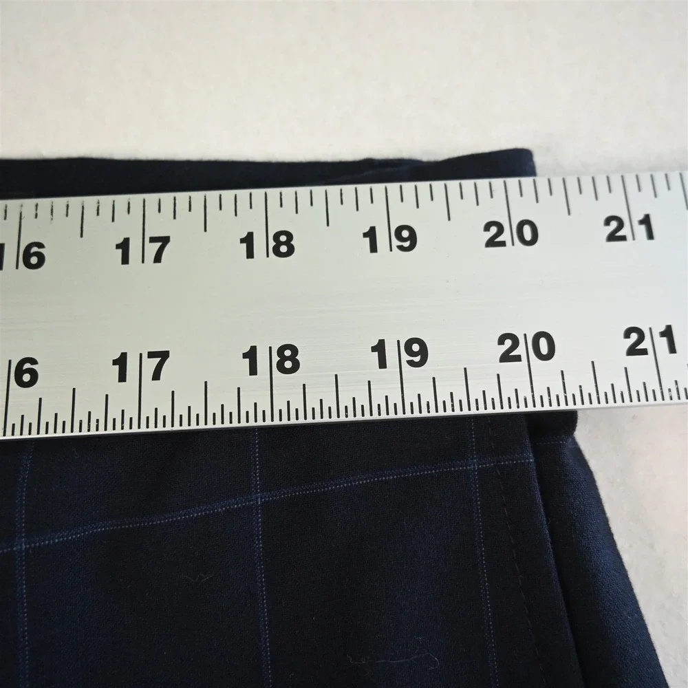 Banana Republic 38x32 Navy Blue Windowpane 485953 Flat Front Straight Mens Pants